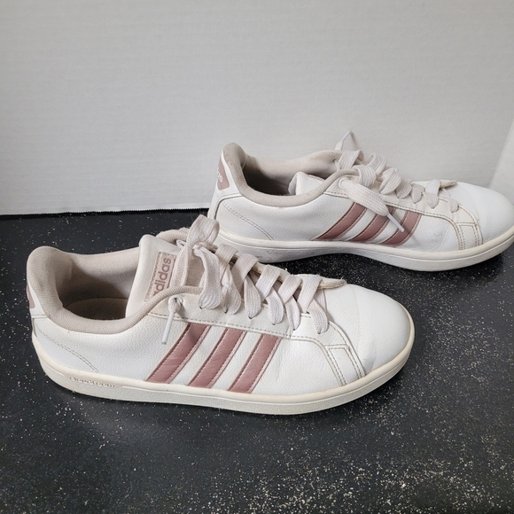 Adidas Cloudfoam Advantage Rose Gold Stripe Sneakers - Picture 4 of 8